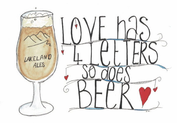 Card - Love has 4 Letters so does Beer